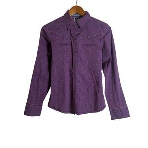 The north face purple snap button western shirt